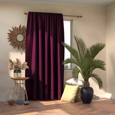 AmeliaHome zavese Blackout Oxford Pleat sliva ,140 x 245 cm