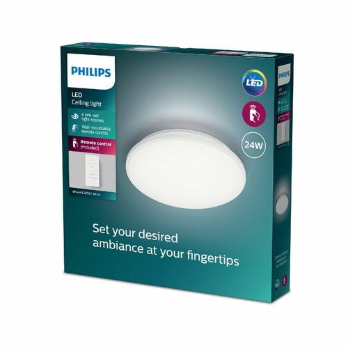 Philips 8720169196117 stropní LED sv. Wincel 24 W 2500LM 2700-6500K 40 cm IP20, biela + ovládač