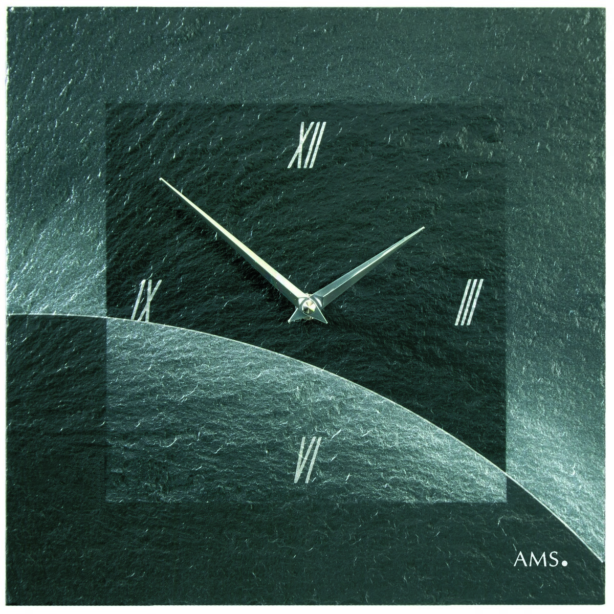 AMS 9518 designové nástěnné břidlicové hodiny, 30 x 30 cm