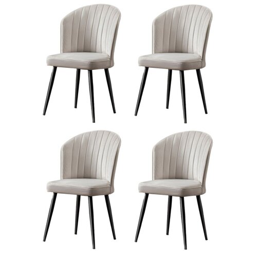Zestaw krzeseł do jadalni Rubi Cream and Black, 4 szt.