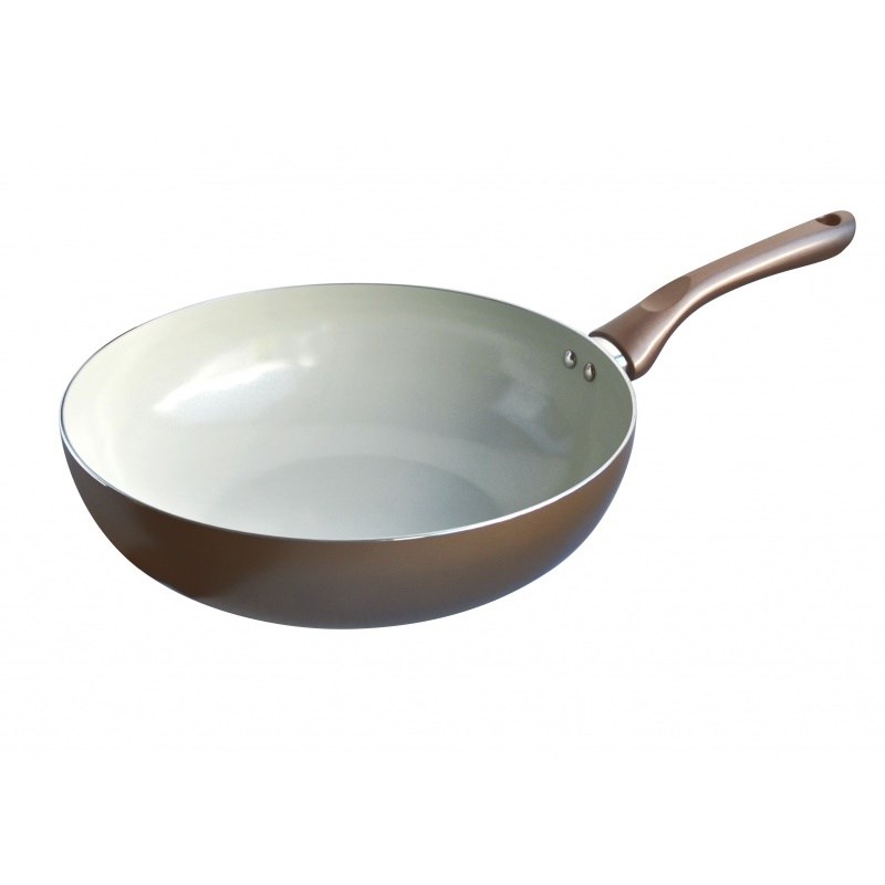 Toro Pánev Wok s keramickým povrchem Champagne, 28 cm