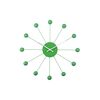 Karlsson 5977BG design ceas de perete verde, diametru 40 cm