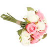 Rózsa művirág csokor, rózsaszín + fehér