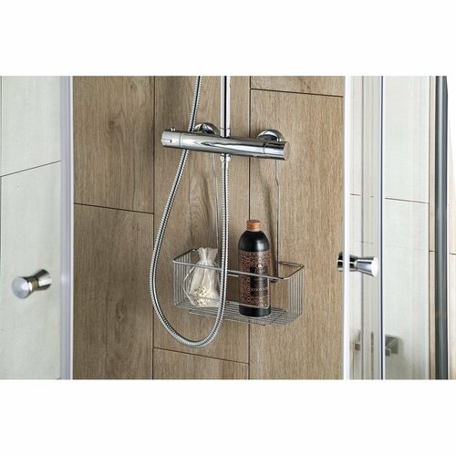 AQUALINE 37006 Chrom line police za tuš, obešljiva, na baterijo, srebrna