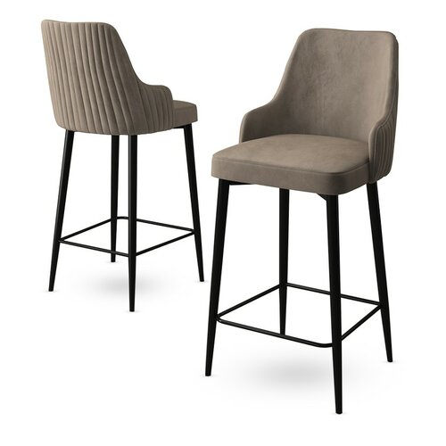 Barstuhl-Set Enox Cappuccino and Black, 2 Stück