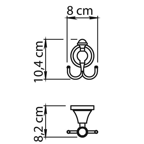 GEDY NV2613 Nevis Podwójny wieszak, chrom