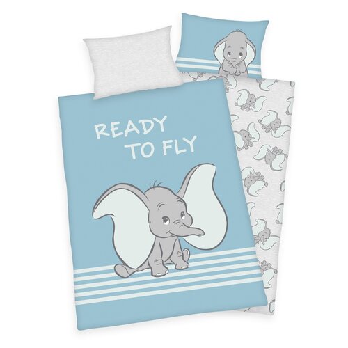 Detské bavlnené obliečky do postieľky Dumbo Ready to fly, 100 x 135 cm, 40 x 60 cm