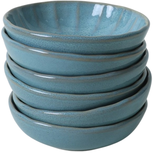 Set mit 6 Steingutschalen Laguna 12 cm, türkis