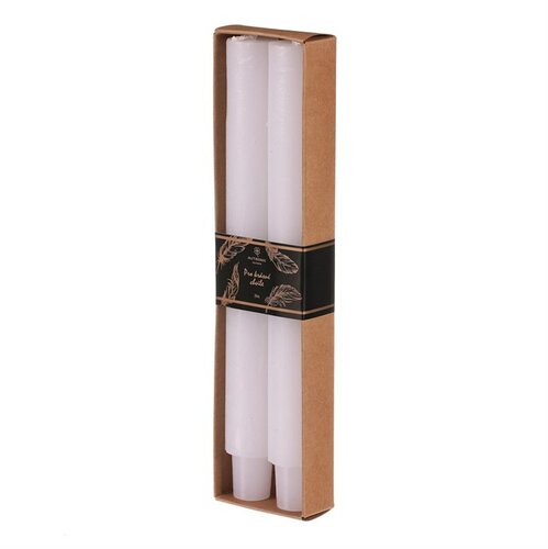 Set de lumânări conice, albe, 2 bucăți, parafină