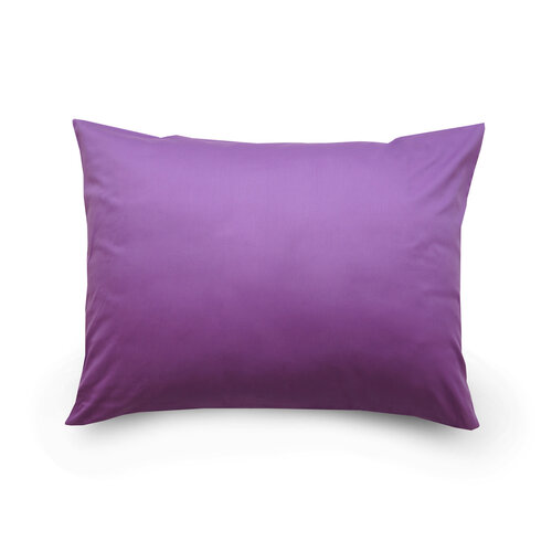 Față de pernă din satin culoarea ivory _mov închis, 70 x 90 cm