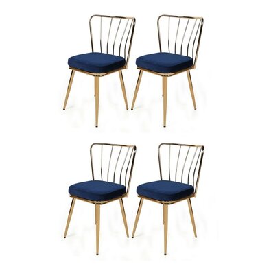 Set de scaune de sufragerie Kusakli Black andGold, 4 buc.