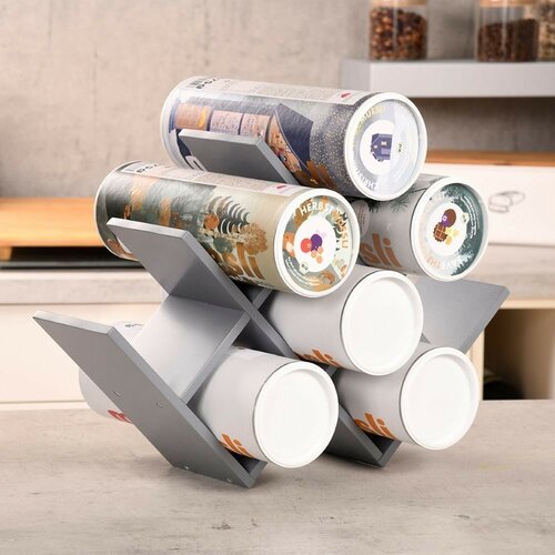 Kesper 69230 Raft pentru vin, gri, 46,5 x 30 x 12cm