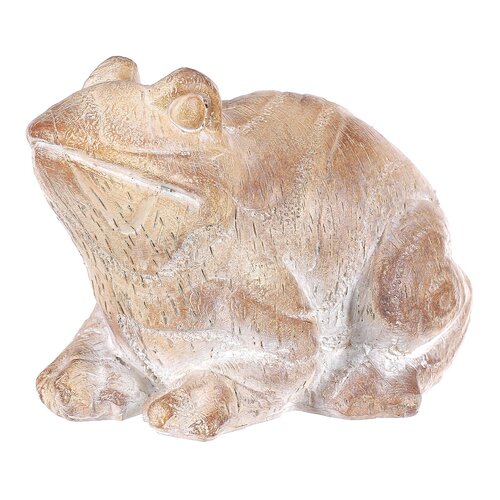 Kerti dekoráció, béka szobor, polirezín, 16 x 12 x11 cm