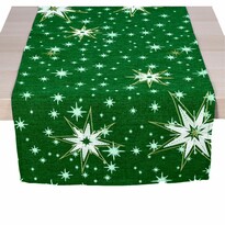 Napron de Crăciun - Stele, verde, 40 x 85 cm