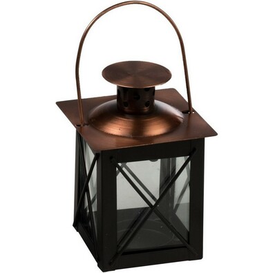 Kovový lampáš čierna, 10 cm