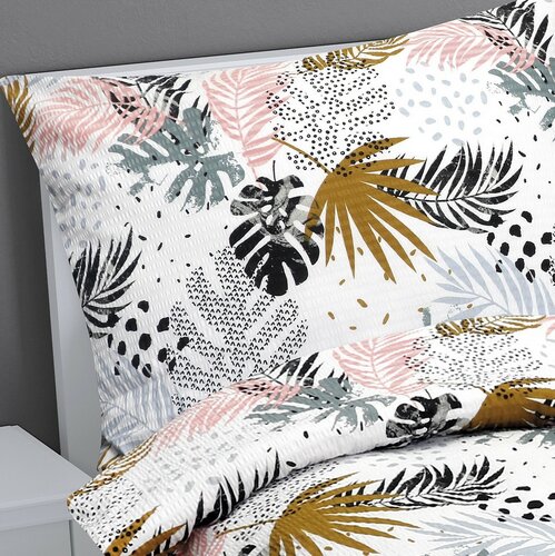 Bellatex Krepp-Bettwäsche Federn bunt , 200 x 220 cm, 2 Stück 70 x 90 cm