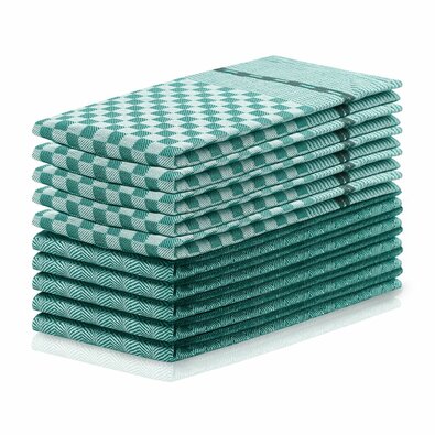 DecoKing Kuhinjska krpa Louie temno zelena, 50 x70 cm, komplet 10 kosov
