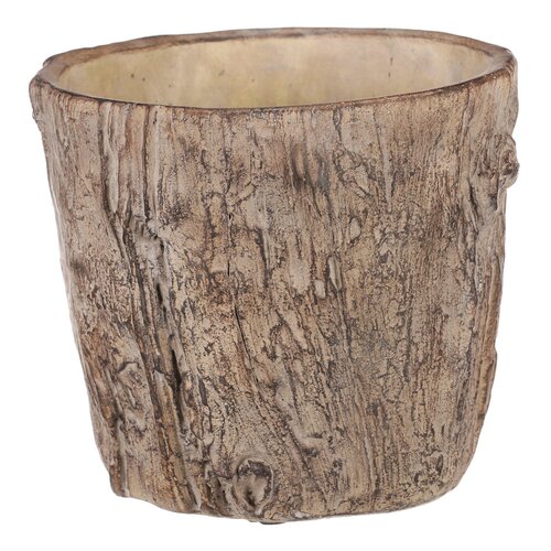 Blumenübertopf Holz, 21 x 19 cm, Betonbraun  ,