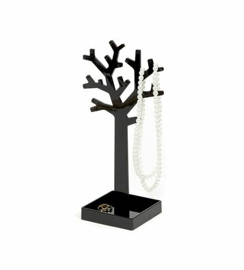 Suport de bijuterii Compactor, sub formă de copac, negru