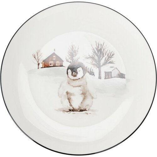 Porcelanasti plitki krožnik Winter Penguin, 27 x 2,6 cm