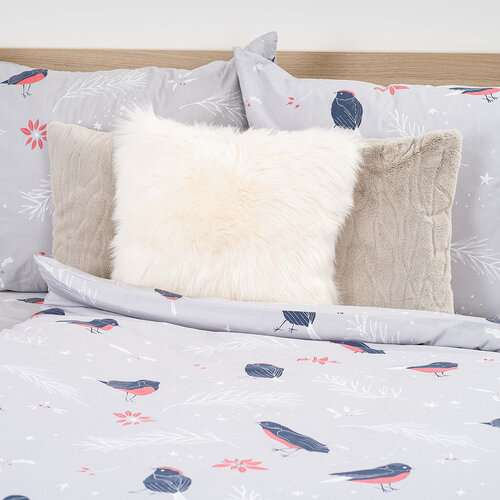 4Home Lenjerie de pat din bumbac Winter Robin, 140 x 220 cm, 70 x 90 cm