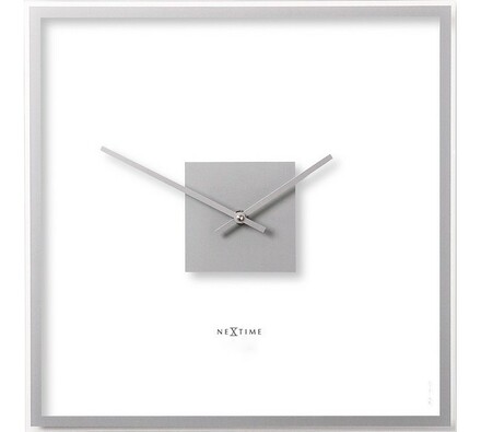 Hodiny Nextime Sguare Easy Silver, 40x40 cm