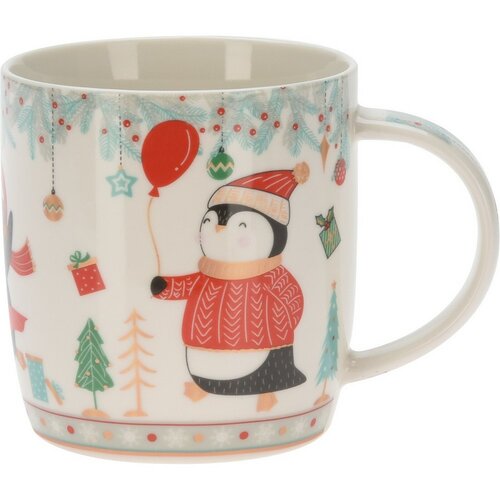 Porcelanski vrč z božičnim okrasjem, 370 ml