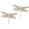 Weihnachtsschmuck-Set „Libelle“, goldfarben, 13 × 9 × 1,5 cm, mit Clip, 2-teiliges Set