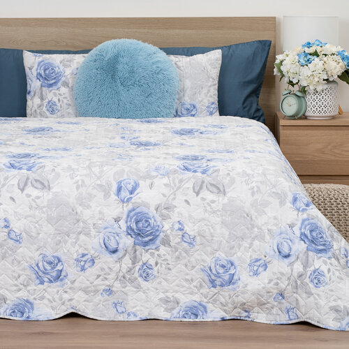 4Home Přehoz na postel Roses in blue, 220 x 240 cm + 2x 40 x 40 cm