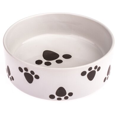 Bol ceramic pentru câine Paw alb, 15 x 5 cm