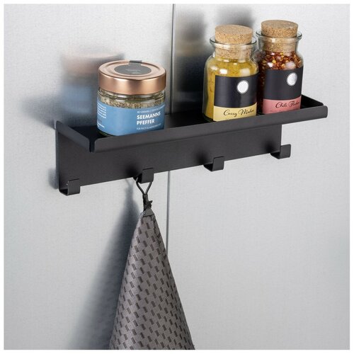 Wenko Magnetisches Wandregal für Gewürze mit 4 Häkchen Ima