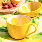 Altom Sada keramických jumbo hrnků Tropicana citron 470 ml, 2 ks