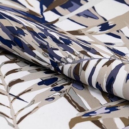 Restilo Blackout Palm Leaves függöny, kék, 140 x 245 cm