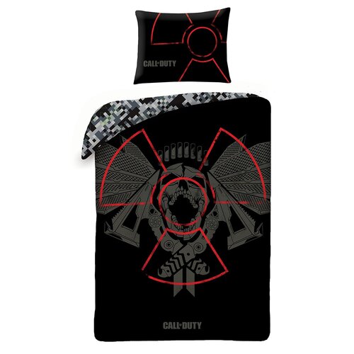 Бавовняна постільна білизна Call of Duty чорний, 140 x 200 см, 70 x 90 см + безплатний подарунок