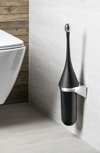 MARPLAST A65801NE Barvna WC krtača za steno, ABS,črna mat