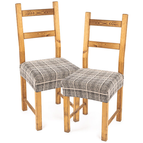 4Home Napínací potah na sedák na židli ComfortPlus Check, 40 - 50 cm, set 2 kos