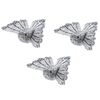 Set of Christmas decorations Birds on a clip, 3pcs, silver