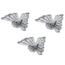 Set of Christmas decorations Birds on a clip, 3pcs, silver