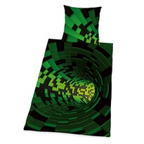 Herding Pościel bawełniana 3D effect zielony, 140 x 200 cm, 70 x 90 cm
