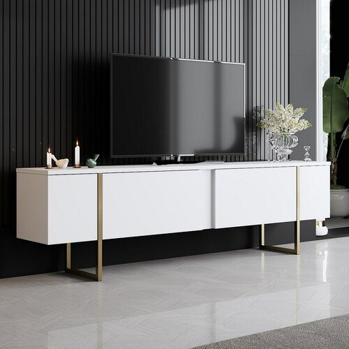 Televízny stolík Luxe White and Gold