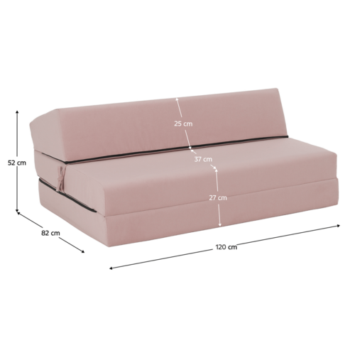 Skladacie kreslo/matrac VEDIS, svetloružová