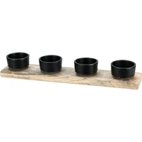Kerzenhalter für Teelichter Mangoholz, 30,5 x 6 x 4,5 cm