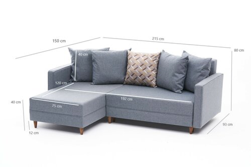 Narożna rozkładana sofa Aydam Left Blue