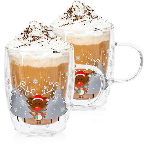 4Home termo skodelica Mug Reindeer Hot&amp;Cool270 ml, 2 kos