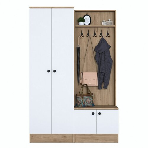 Flurmöbelgarnitur Pone White and Walnut I