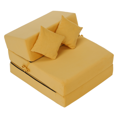 Skladacie kreslo/matrace PELOS, žltá