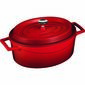 LAVA Metal Gusseisen ovaler Topf Rot, 7 l, Durchmesser 31 cm