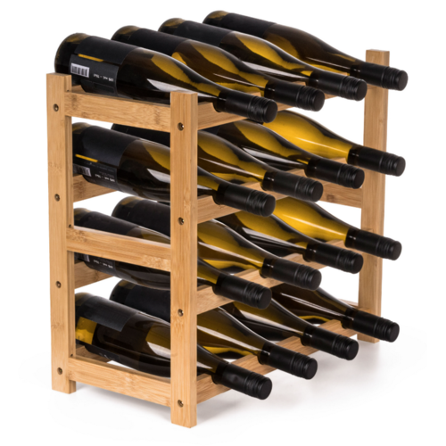 Raft pentru vin G21 din bambus, 16 sticle