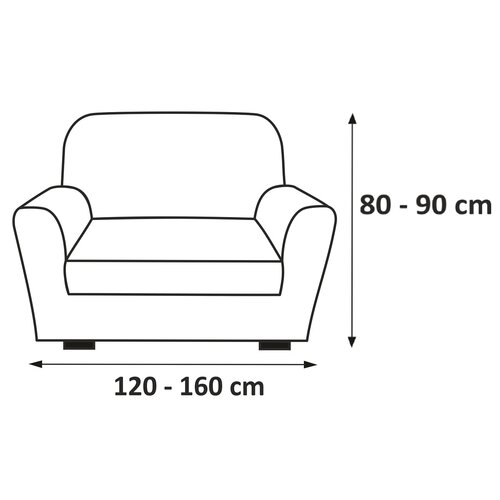 Multielastický potah Lazos na sedací soupravu hnědá, 120 - 160 cm