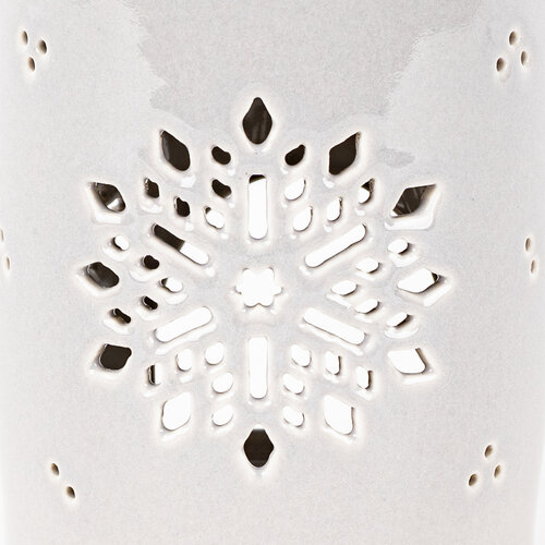 Porcelanska aromalampa Snow flower bež, 8,5 x 12cm